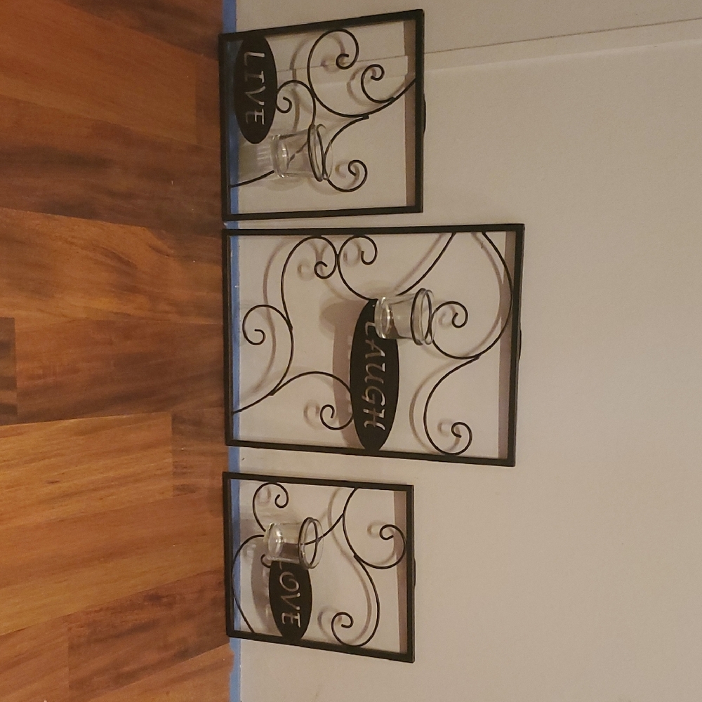 Black Metal Wall Decor Set with Inspirational Words